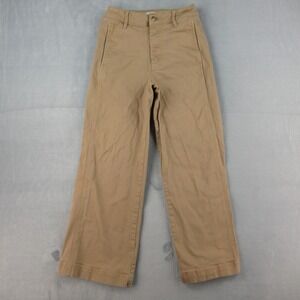 Vigoss High Rise‎ Trouser Pants Tan Khaki Wide Leg Stretch Chino Womens Size 26